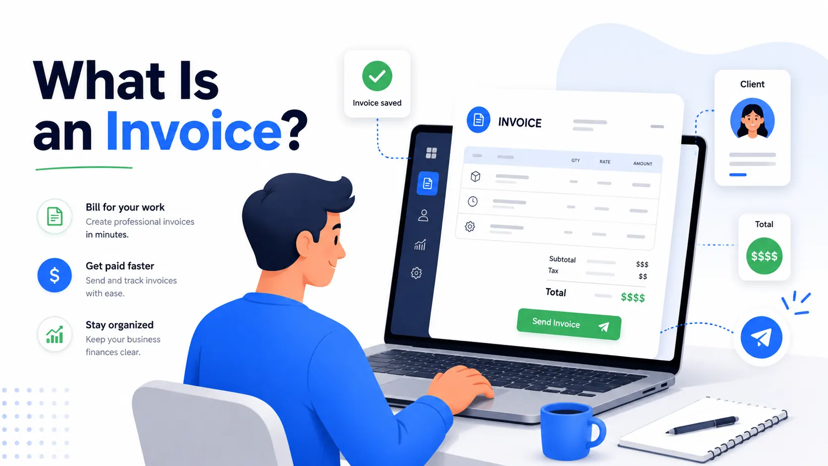 Illustration explaining what an invoice is